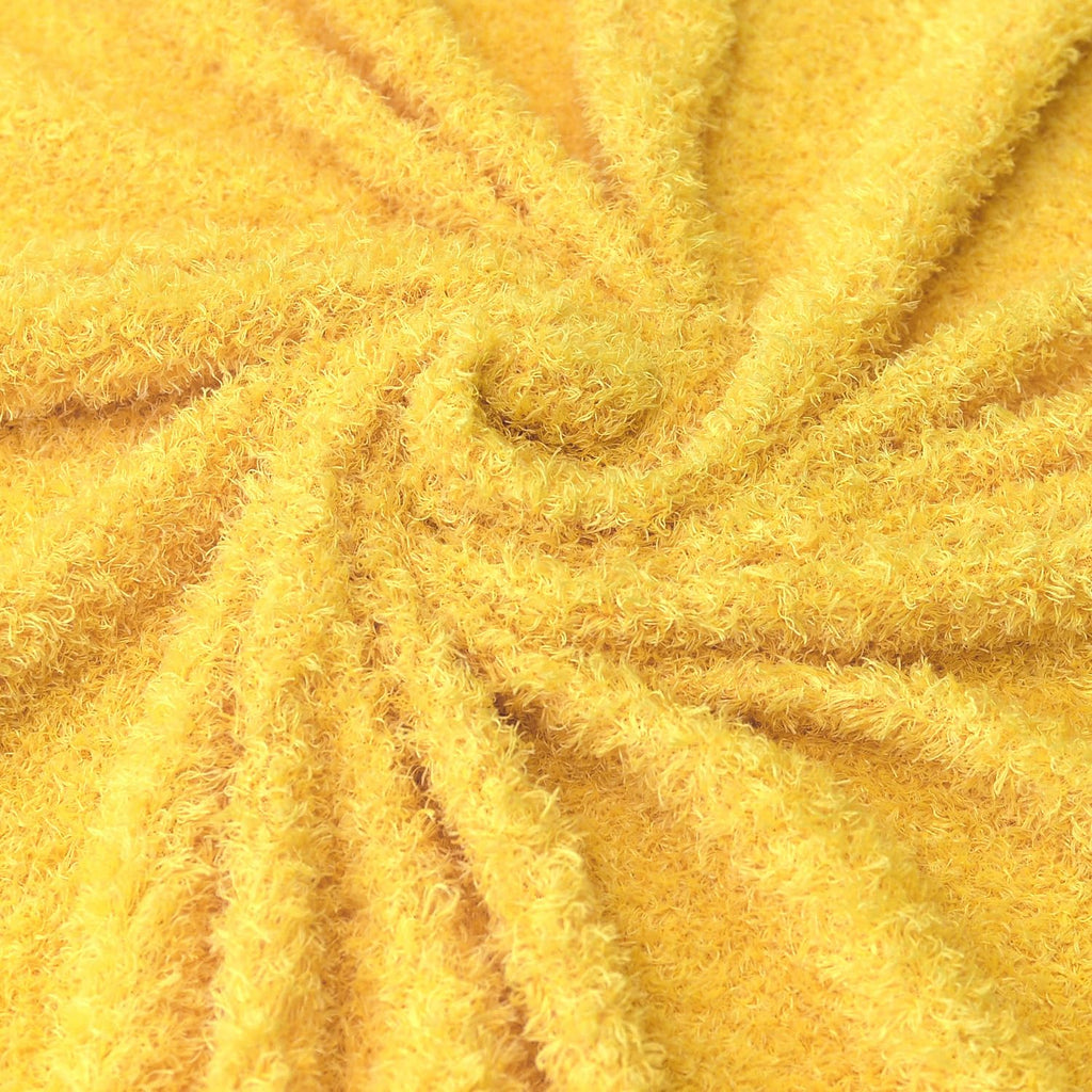 Yellow Curly Teddy Fleece Faux Fur Fabric 36" x 59"