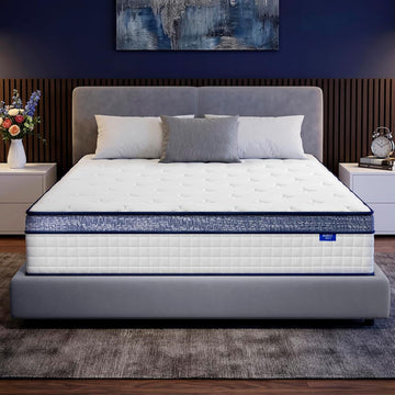 King Size Mattress, 12 Inch Hybrid King Mattress in a Box, Memory Foam Individual Pocket Springs, Medium Firm