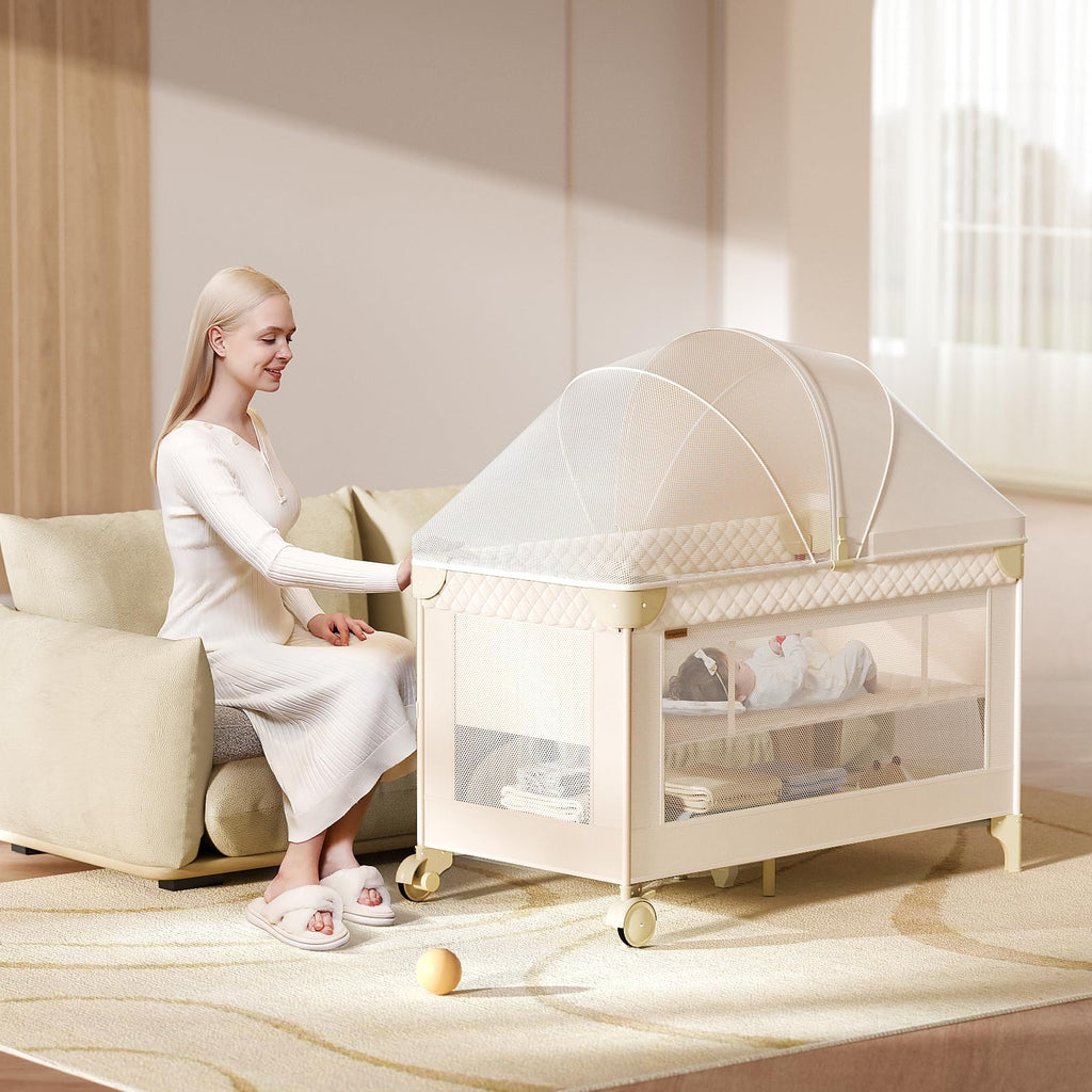 Bassinet,Play Yard,Bedside Crib Sleeper,Diaper Changer