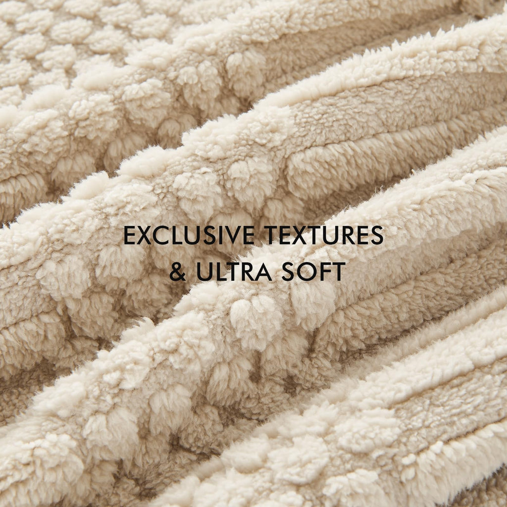 Throw Blanket for Couch-Beige Boho Throw Blanket, Tan Soft Fleece Plush Lightweight Blankets&Throws for Spring, Fuzzy