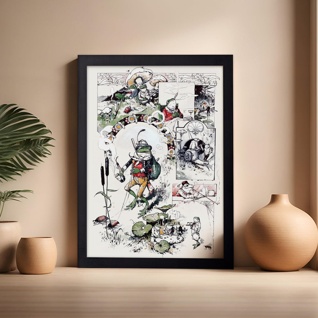 Master Vintage Animal Poster - Retro Surrealism Print - Gift for Artist, Friend - Smoking Frog, Funny Toad, Snail