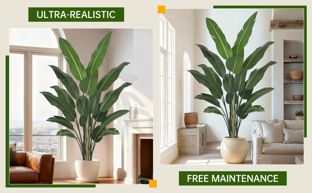 Artificial Bird of Paradise Tree 8FT 17 Thick Matte Texture Leaves