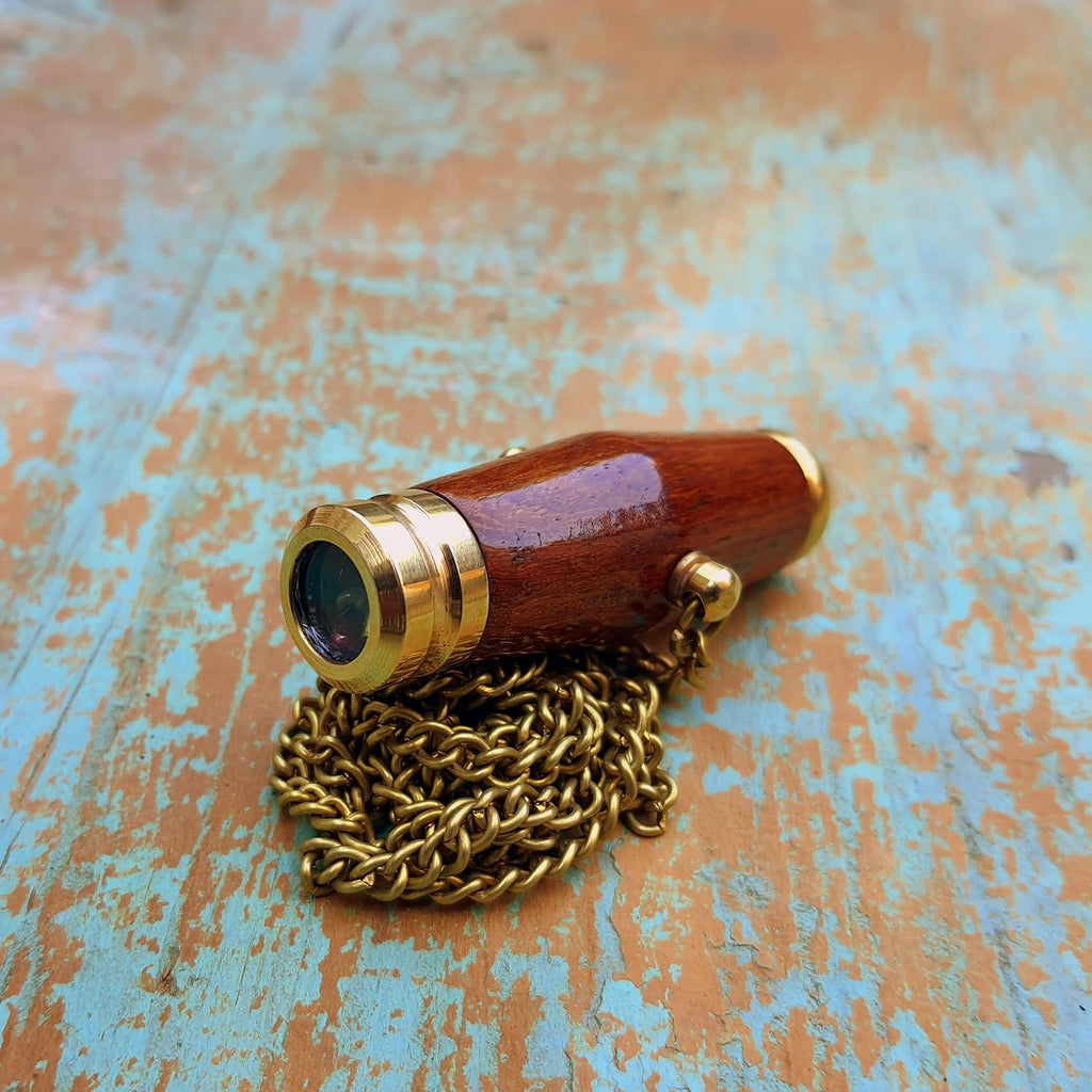 Pair of Couples Kaleidoscope Wood & Brass Pendant Kaleidoscope for Your Love Oneby - Set of 2