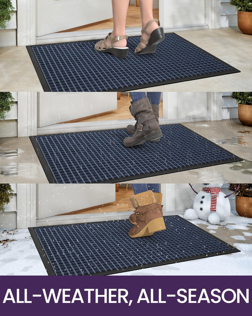 Front Door Mat Outside Entrance 24x36 Rubber Entry Doormat Squares