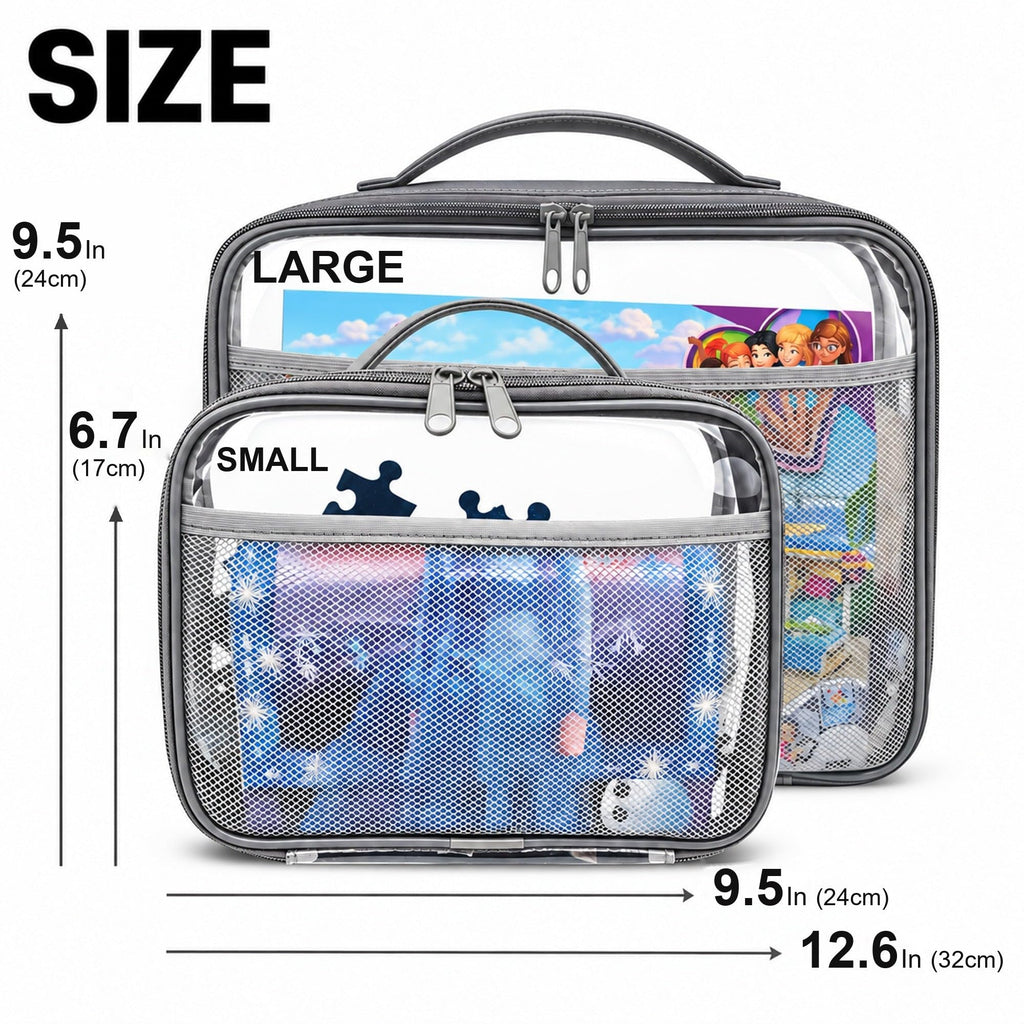 Clear Toy Storage Bags with Zipper, 4 Pack Building Block & Brick Organizer