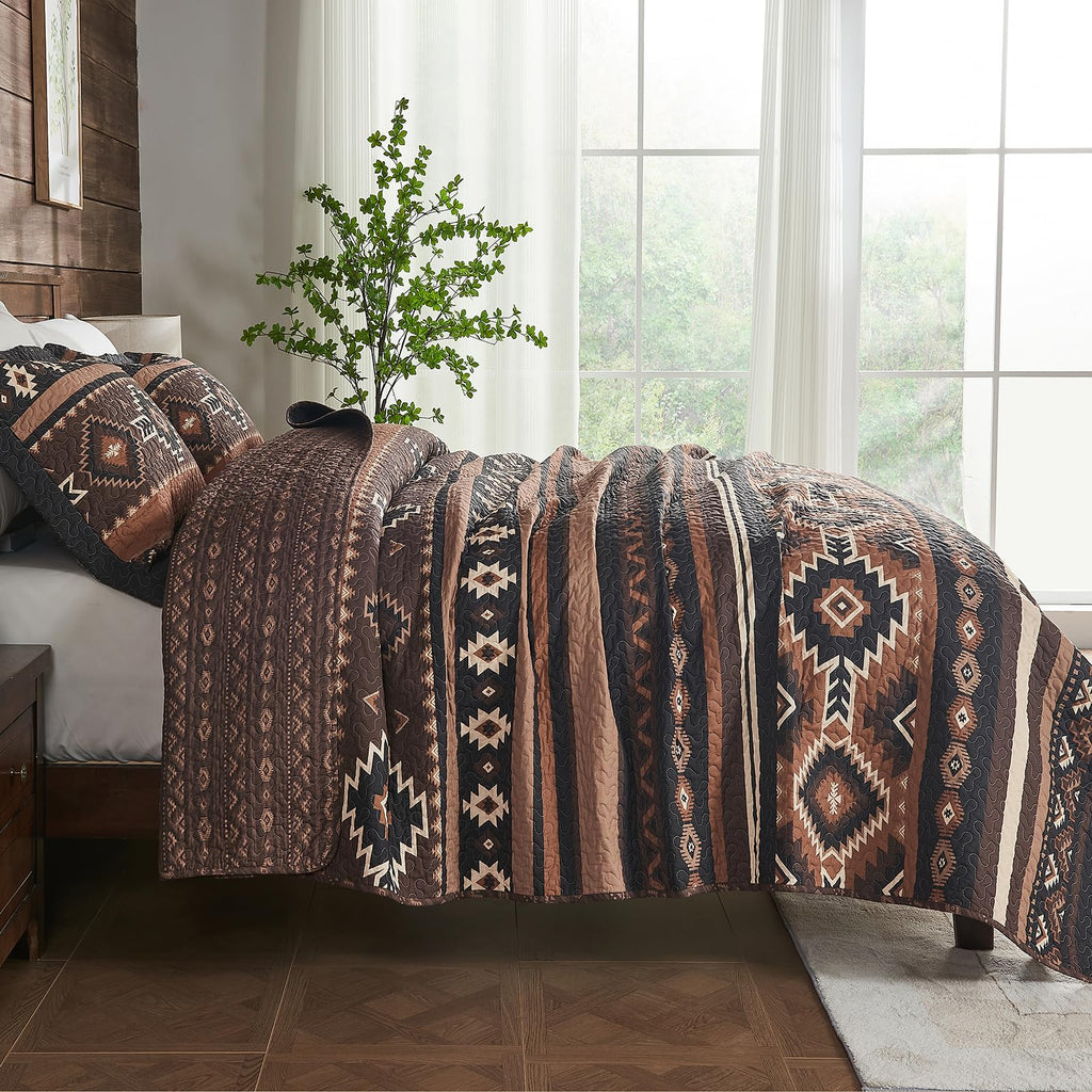 100% Cotton Quilt Set, Southwestern Aztec Bedspreads