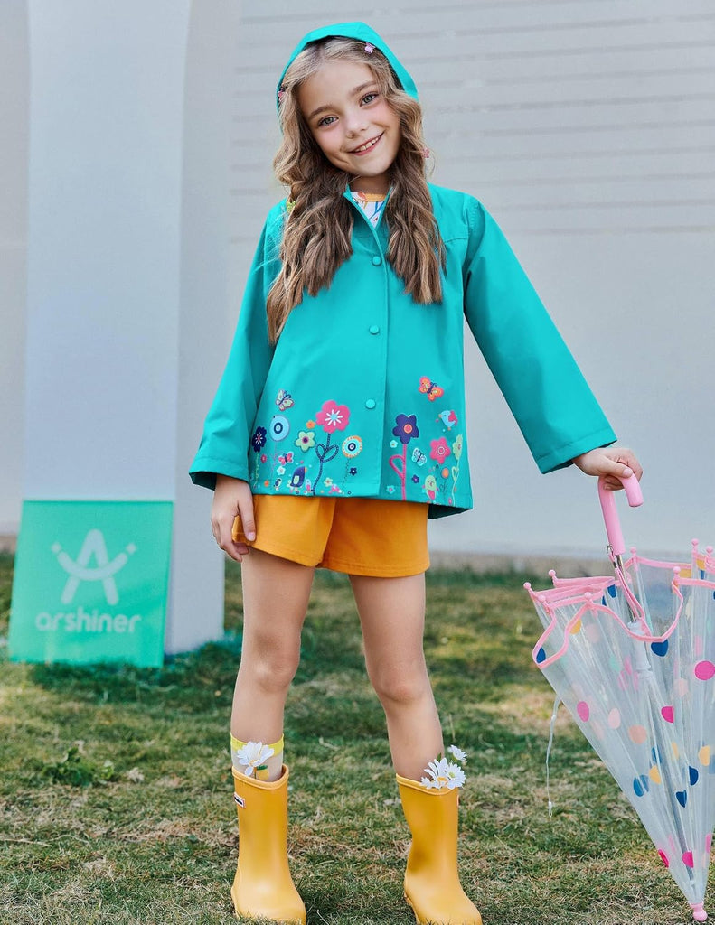 Toddler Girls Waterproof Hooded Coat Jacket Outwear Raincoat