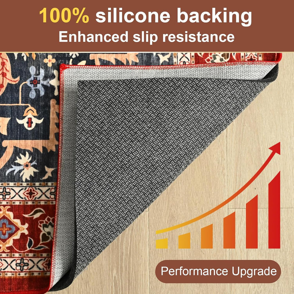 8x10 Feet Non Slip Rug Pad 1/4 inch Thick Felt and Silicone Backing, Dual Surface Cushion Rug Gripper for Hardwood