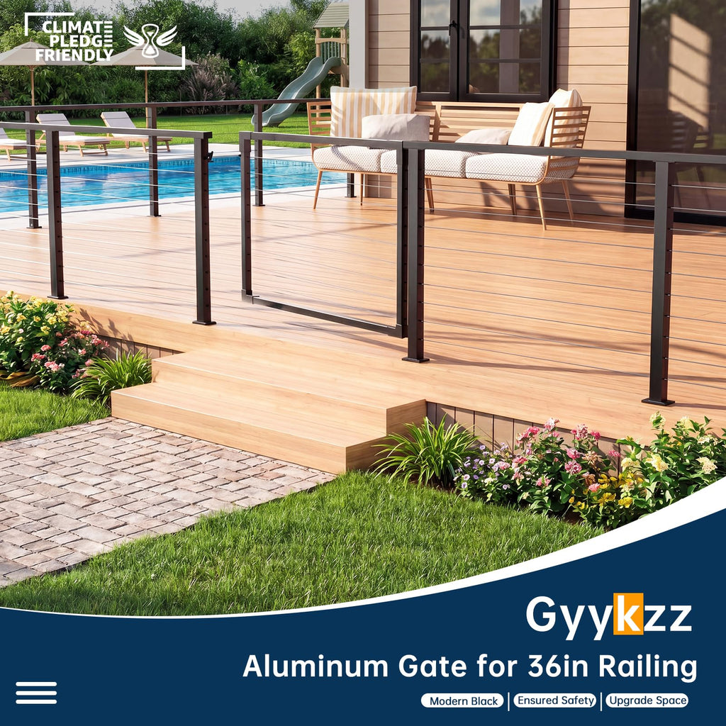 4 ft W × 32 in H Aluminum Cable Railing Gate for 36" Railing System