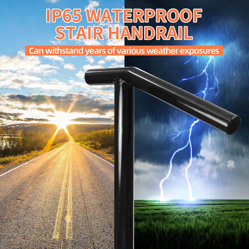 1-2 Step Single Post Handrail-38 H Handrails for Outdoor Steps