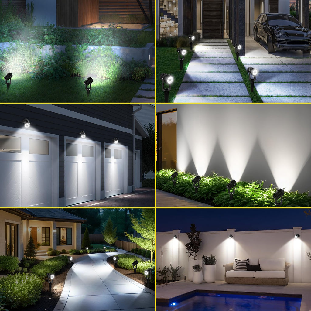 Solar Spot Lights Outdoor, Dual Head Solar Spotlights, Cool White