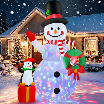 8FT Blow Up Christmas Inflatables Snowman Outdoor Decorations