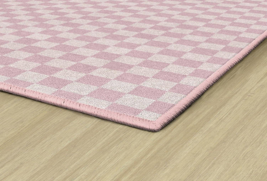 Carpets Pink Checkerboard Educational Area Rug for Kids Room Seating Décor, Children's Classroom, Play Carpet for