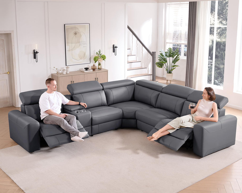 Power Reclining Sectional, Sectional Recliner, Leather Reclining Sectional