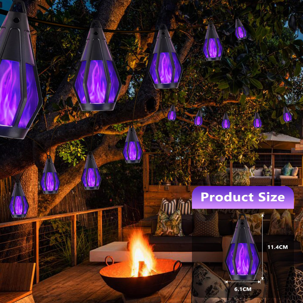 Solar String Lights for Outside, 21Ft Solar Patio Light with 10 Flickering