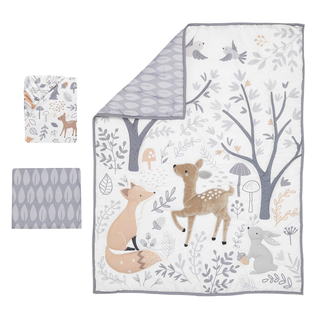 3 Piece Crib Bedding Set, Deer Park, Multicolor