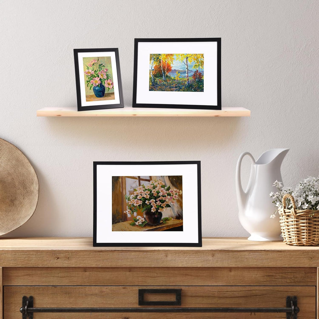 14 Pack Black Picture Frames Set, 2pcs 11x14 Matted for 8x10, 6pcs 8x10 Matted for 5x7, 6pcs 5x7 Matted for 4x6