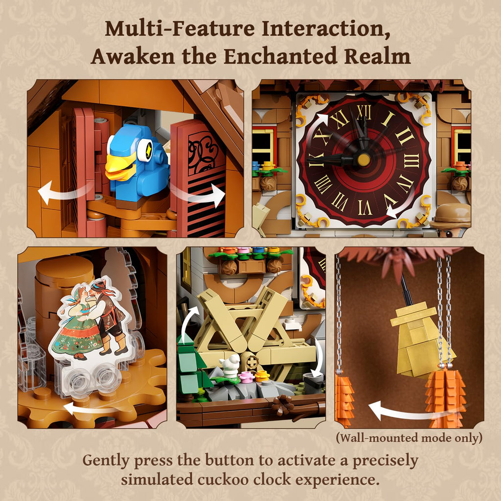 Cuckoo Clock Building Set for Adults, Vintage Chalet Wall Clock