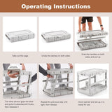 Collapsible Dog Crate for Dogs - 28" L Heavy Duty Dog Kennel No Tools Required with 4 Sides Steel Foldable Cage for