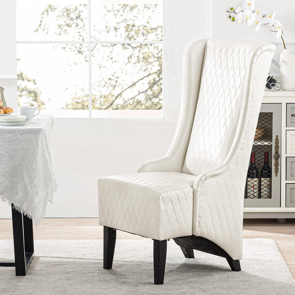 High Back Dining Chair Upholstered Wing Back Dining Chairs King Throne Royal Chair, Retro Accent Dinner Chairs