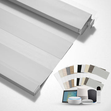 No Drill Smart Motorized Zebra Blinds with Remote, Custom Size