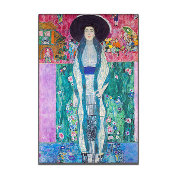 Gustav Klimt Art Poster - Portrait of Adele Bloch-Bauer Ii Canvas Wall Art - Classic Historical Illustration Painting