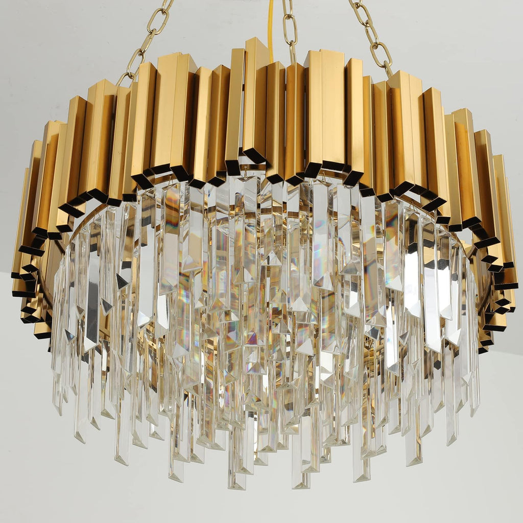 Modern Crystal Lighting 9 Lights Gold Chandelier Light Fixture Dining Room Chandeliers Living Room Bedroom Foyer