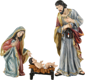 21" Extra-Large Holy Family Statue, 3-Piece Nativity Sets & Figures, Sculpture of Mary Joseph and Jesus, Christmas