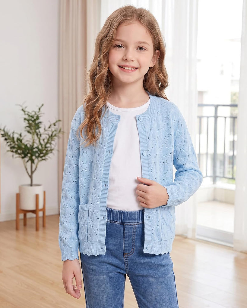 Knit Cardigans Long Sleeve Button Down Cropped Sweaters