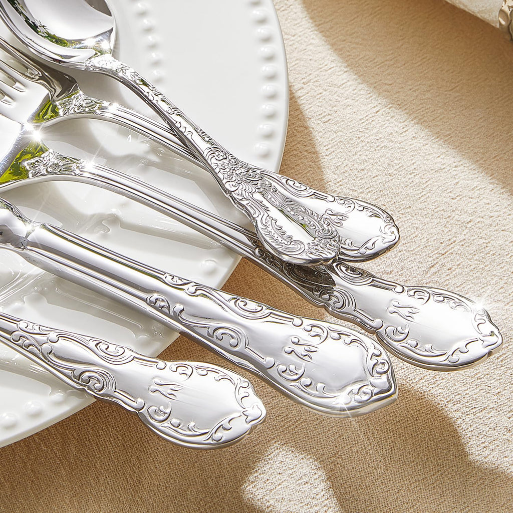 60-Piece Vintage Silverware Set, 18/10 Stainless Steel Flatware