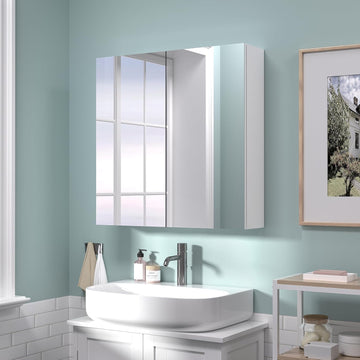 24x24 Bathroom Wall Cabinet, Saver Storage Cabinet, Medicine Cabinet with 2 Door and Adjustable Shelves,Flat-Pack