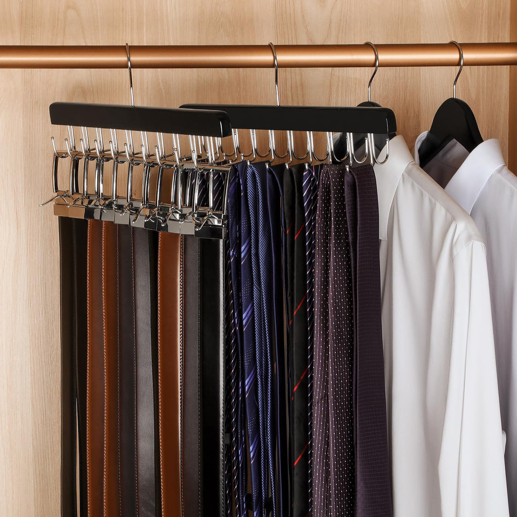 40 Hooks 2 in 1 Belt Tie Hanger Max 60 Belts 60 Ties Capacity