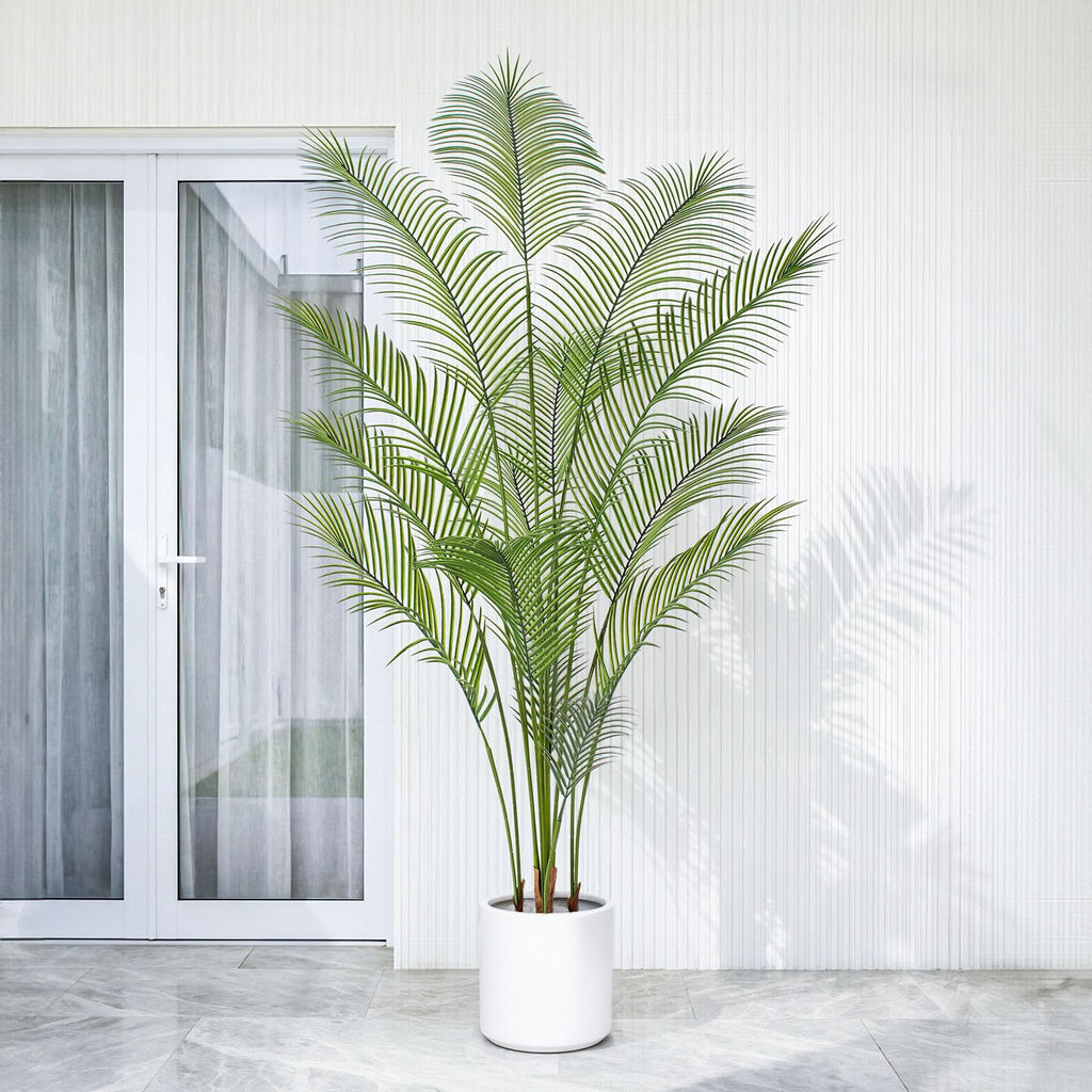 7FT Artificial Palm Tree Multileaf Tall Faux Plants Indoor & Outdoor
