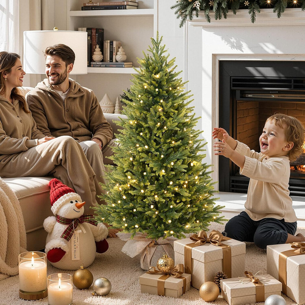 4ft Prelit Small Artificial Christmas Tree with Warm White Lights