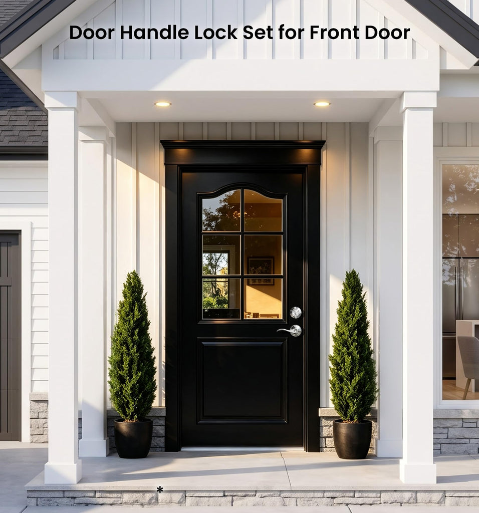 Keyed Alike Exterior Door Handle Lock Set with Deadbolt, Satin Nickel