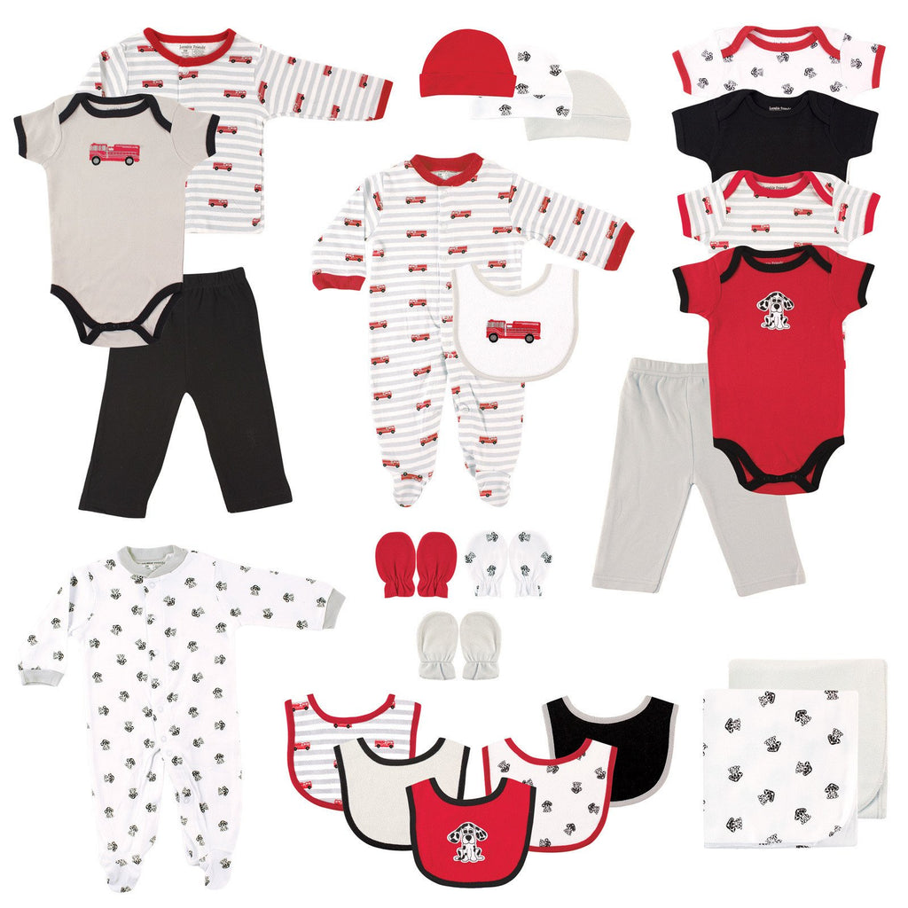 Friends Unisex Baby Layette Gift Cube, Fire Truck, 0-6 Months