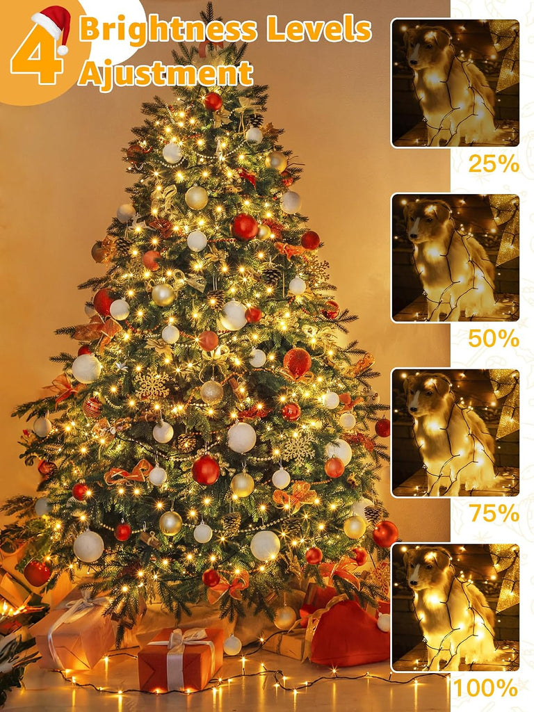 1000 LED 328 FT Christmas Lights, Waterproof Outdoor String With Remote and Timer, 8 Modes Dimmable, Fairy Lights