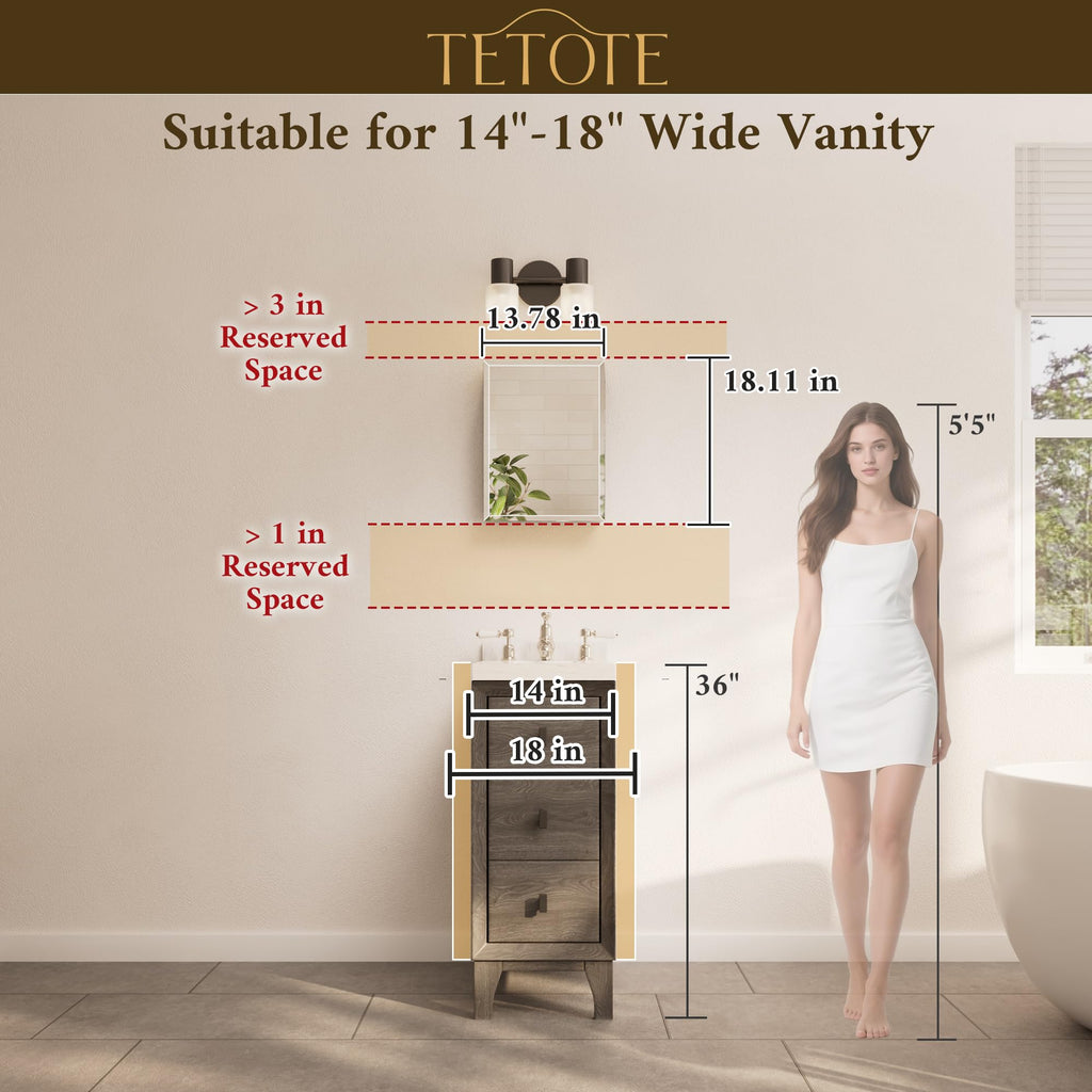 14 x 18 Medicine Cabinet with Tempered Beveled Mirror White Bathroom Mirror with Storage Aluminum Cabinet DTC Hinges