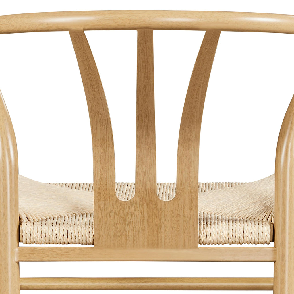 Dining Chairs Set of 4 Mid Century Modern Woven Chairs Wood Color