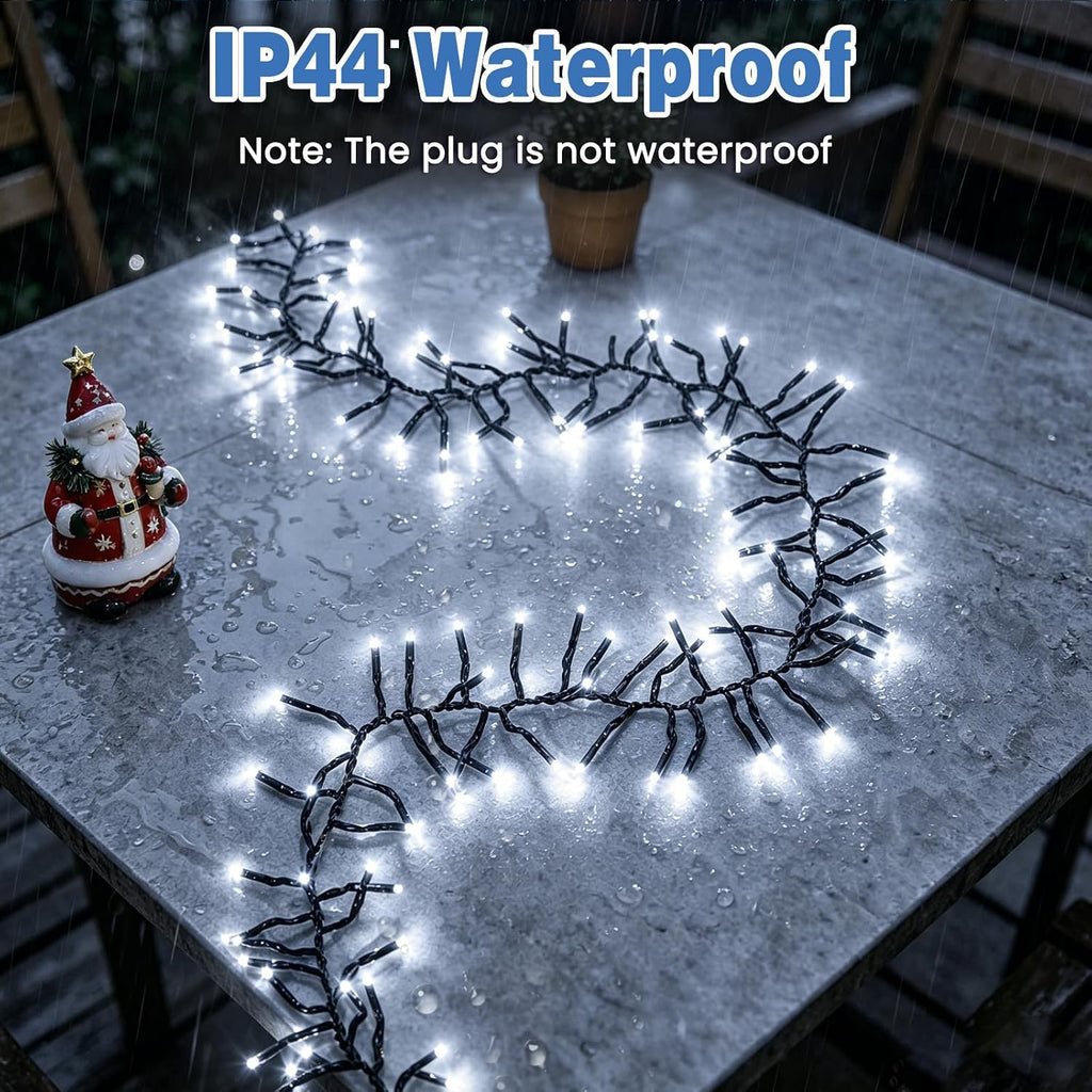 Cluster Lights 50 FT 1000 LED Firecracker String Light Cool White