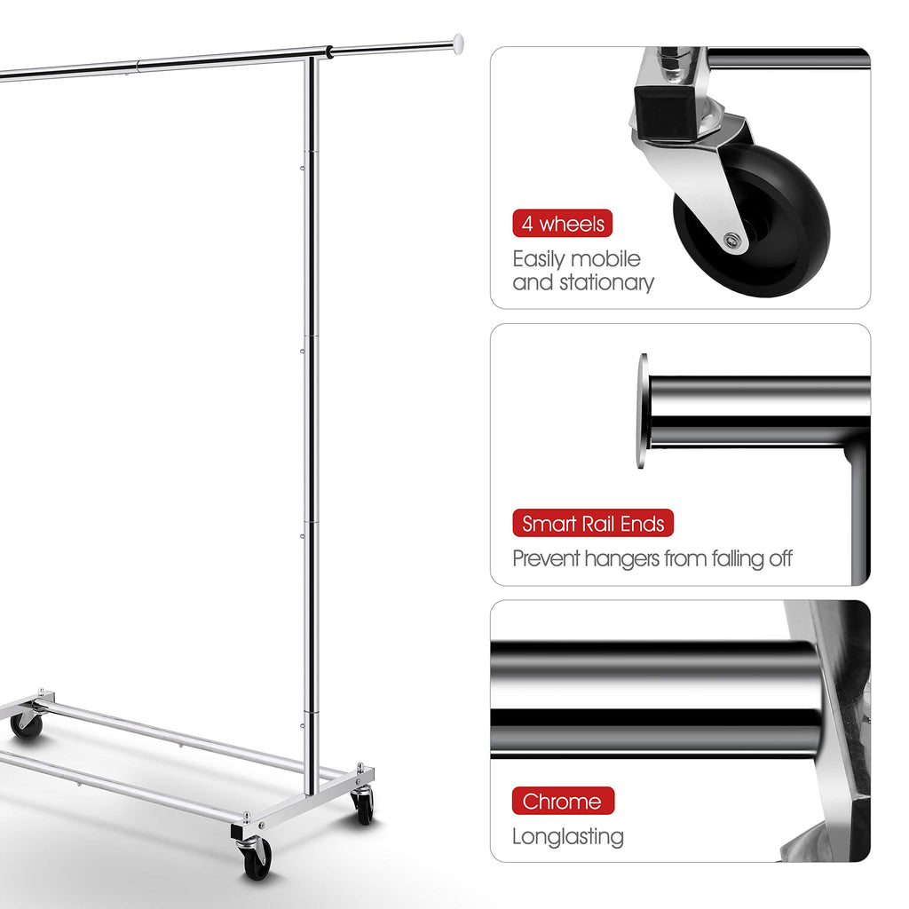 Trending Clothing Garment Rack, Extendable Clothes Organizer, Chrome
