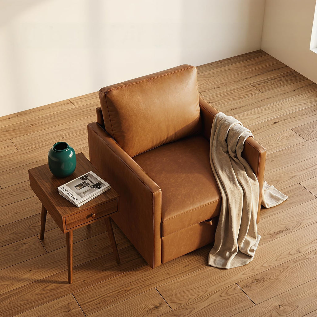 Swivel Accent Chair with Storage, Mid Century Living Room Chairs