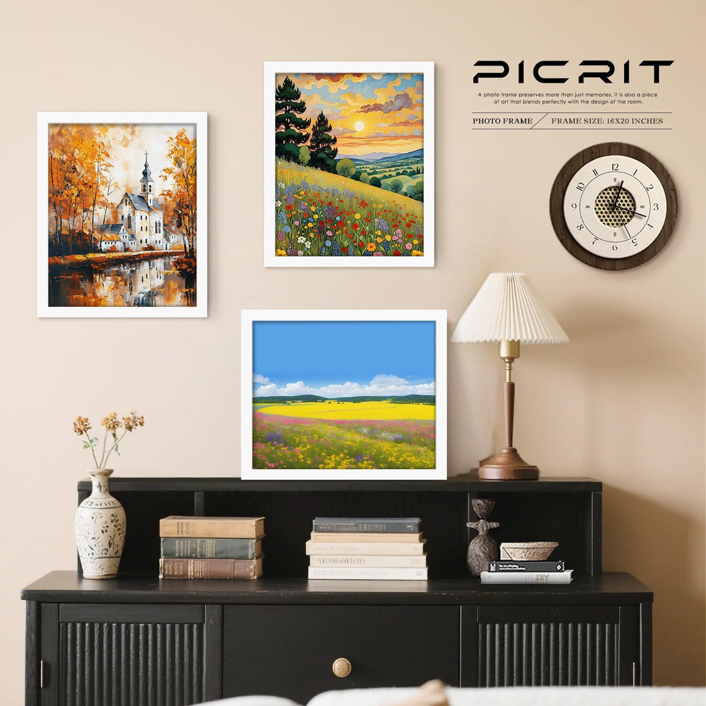 16x20 Picture Frame, Photo Frame for Wall Mounting Display, White