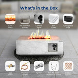 Propane Gas Fire Pit Table 40000 BTU Square Outdoor Firepit with Protective Cover, Durable Metal Construction, and Stylish Design for Patio or - Image 6