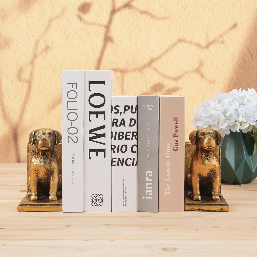 Ends for Shelves to Hold Books Heavy Duty,Decorative Bookend | for Bookshelf Décor,Cute Animal Dog Book Stopper