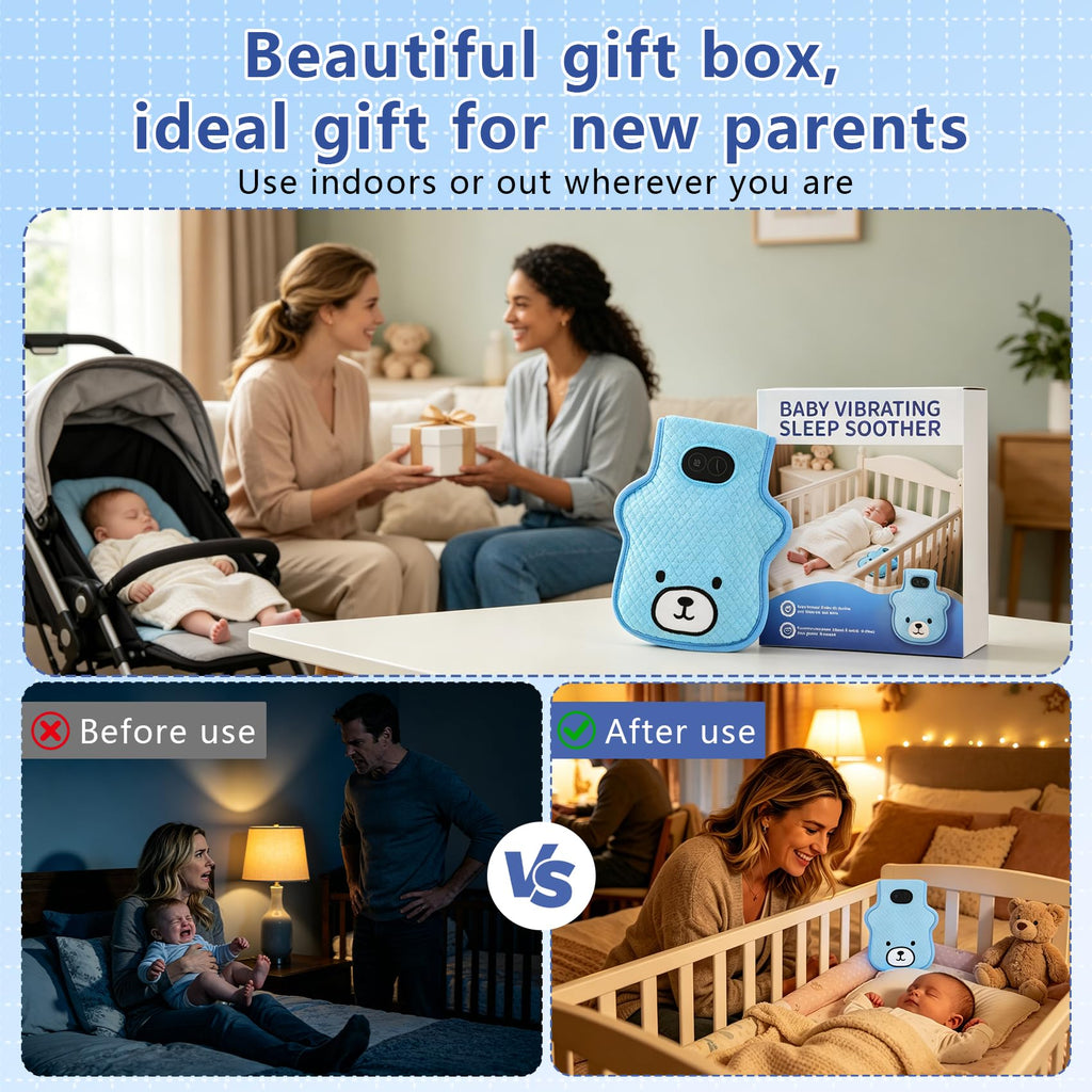 Portable Vibrating Sleep Soother,Crib Vibrating Soother with 3 Adjustable Vibration Modes & 90 Min Timer,Portable