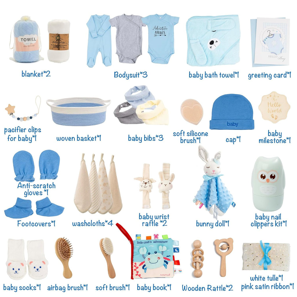 30 Piece Baby Gift Basket - Luxury Curated Baby Gift Basket for Newborn