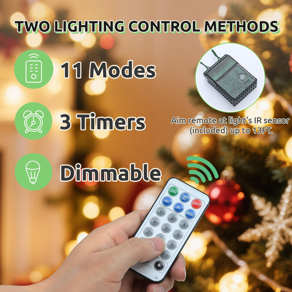 7.5ft Prelit Black Christmas Tree with Remote & 11 Light-Modes