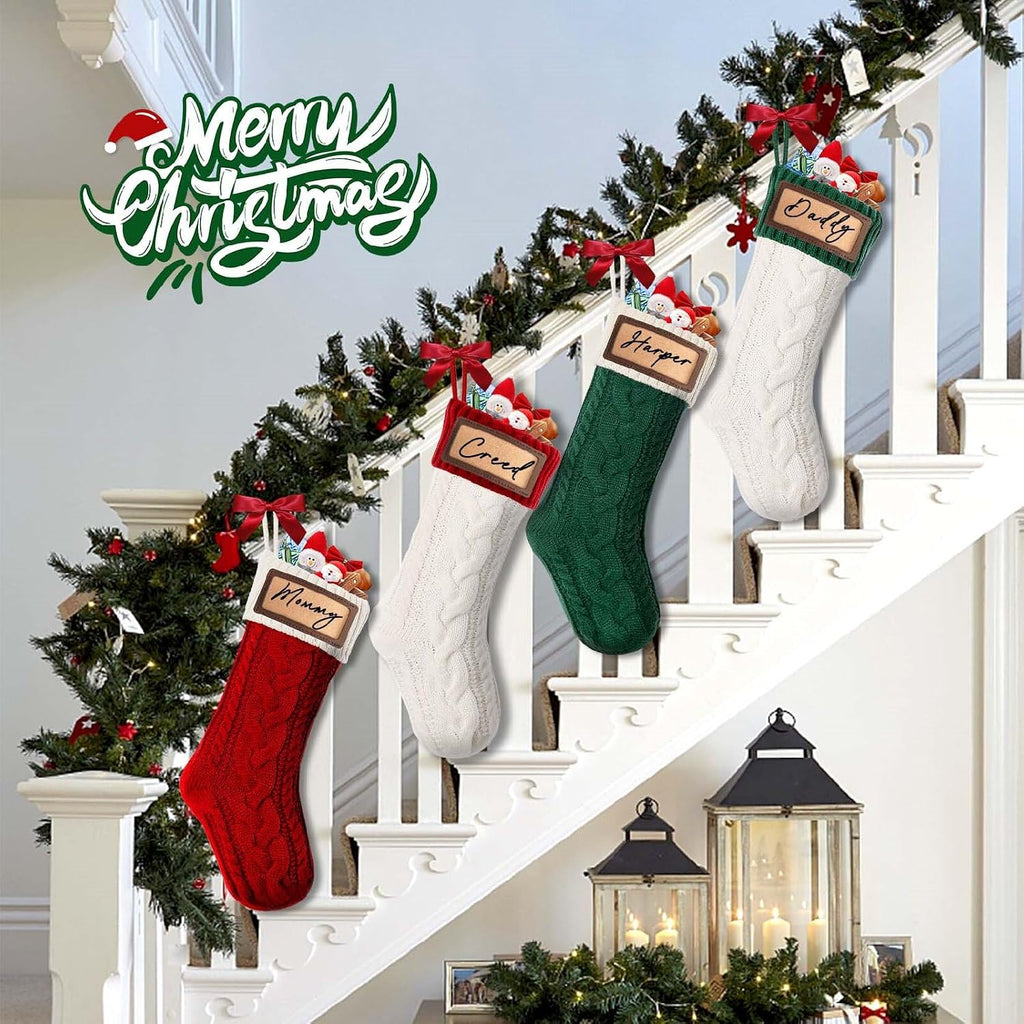 Christmas Stockings 6 Pack, 18 Inches Large Xmas Stockings Family Stocking