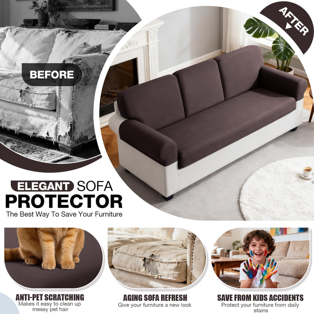 Couch Cushion Covers Medium 1 Piece Stretch Couch Covers for 2 Seat Couch, Sofa Seat Covers Soft Washable Furniture